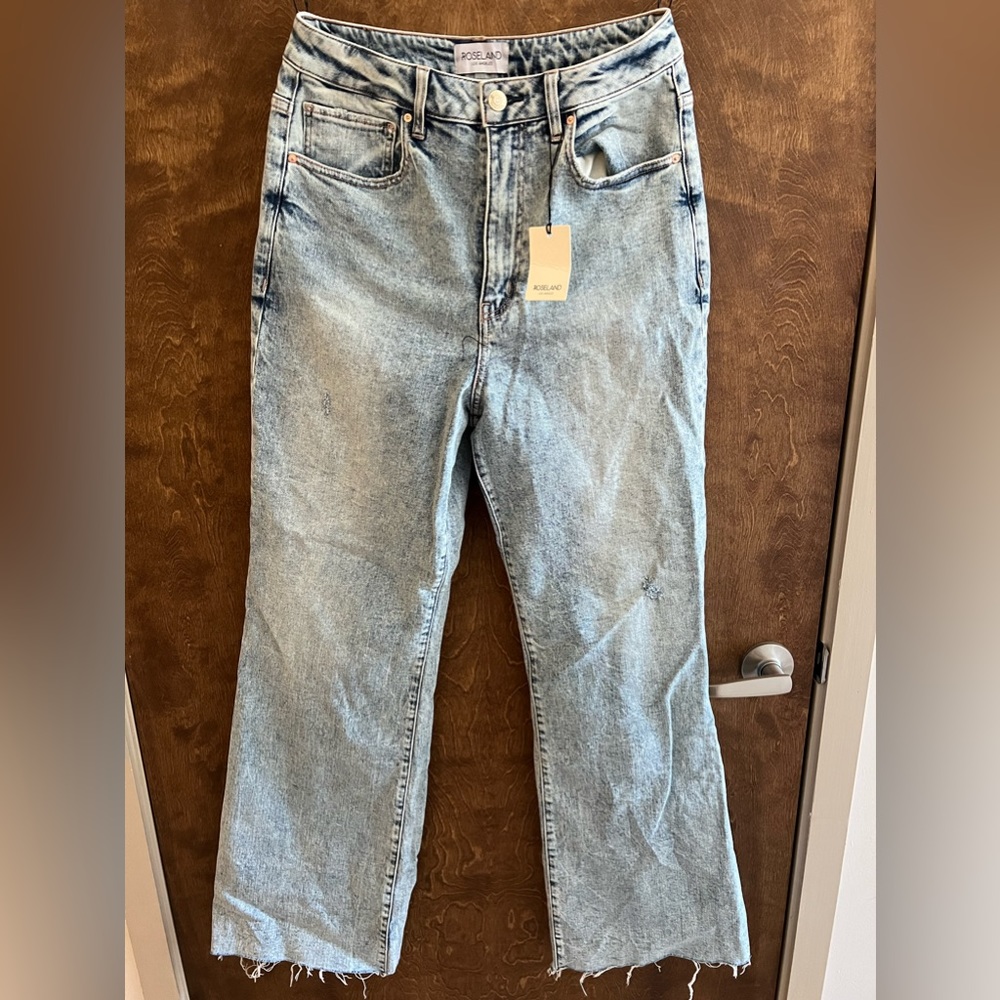 Roseland Womens Sunset High Rise Full Flare Wide Leg Jean